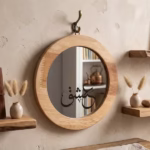 آینه دکوراتیو چوبی مدل دایره کد 36005