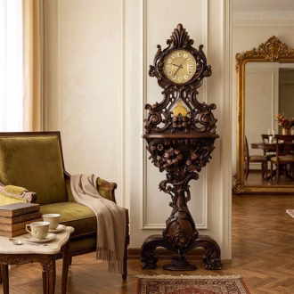 ساعت پایه دار چوبی کد 18002