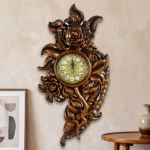 ساعت دیواری چوبی طرح گل کد 66001