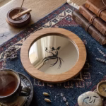 آینه دکوراتیو چوبی مدل دایره کد 36009